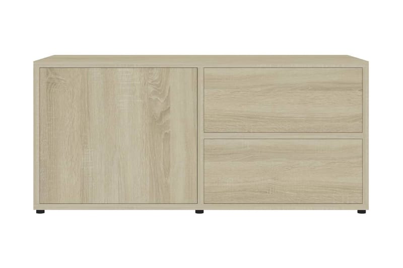 TV-bänk sonoma-ek 80x34x36 cm spånskiva - Brun - Möbler - Tv möbel & mediamöbel - TV bänk & mediabänk