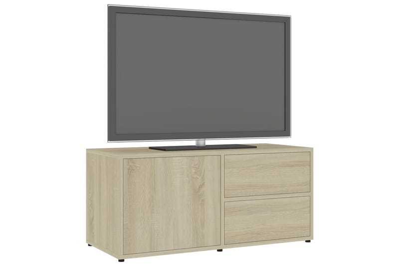 TV-bänk sonoma-ek 80x34x36 cm spånskiva - Brun - Möbler - Tv möbel & mediamöbel - TV bänk & mediabänk