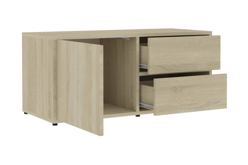 TV-bänk sonoma-ek 80x34x36 cm spånskiva - Brun - Möbler - Tv möbel & mediamöbel - TV bänk & mediabänk