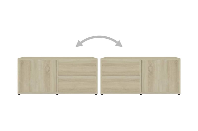 TV-bänk sonoma-ek 80x34x36 cm spånskiva - Brun - Möbler - Tv möbel & mediamöbel - TV bänk & mediabänk