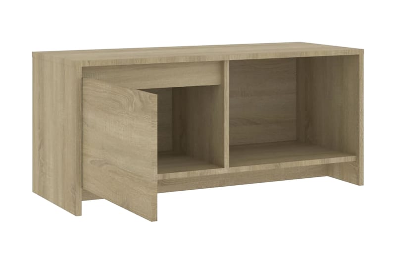 TV-bänk sonoma-ek 90x35x40 cm spånskiva - Beige - Möbler - Tv möbel & mediamöbel - TV bänk & mediabänk