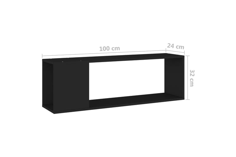 TV-bänk svart 100x24x32 cm spånskiva - Svart - Möbler - Tv möbel & mediamöbel - TV bänk & mediabänk