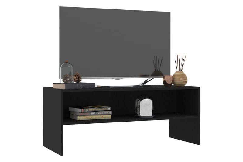 TV-bänk svart 100x40x40 cm spånskiva - Svart - Möbler - Tv möbel & mediamöbel - TV bänk & mediabänk