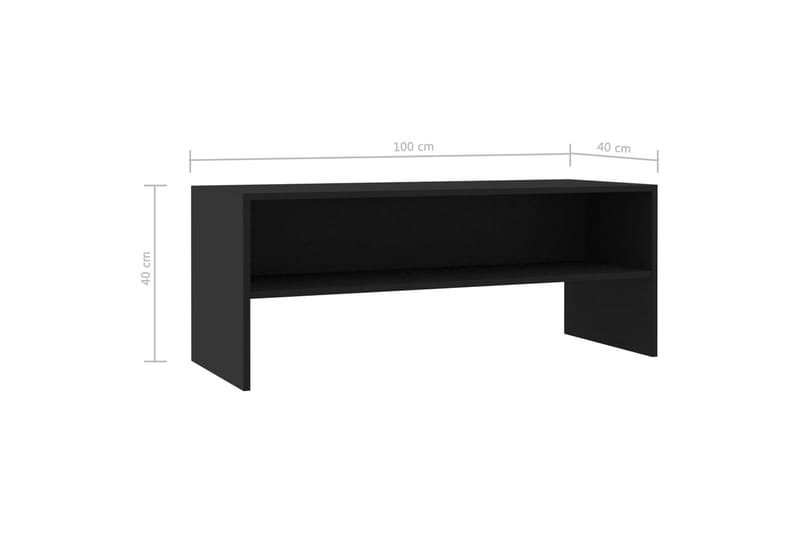 TV-bänk svart 100x40x40 cm spånskiva - Svart - Möbler - Tv möbel & mediamöbel - TV bänk & mediabänk