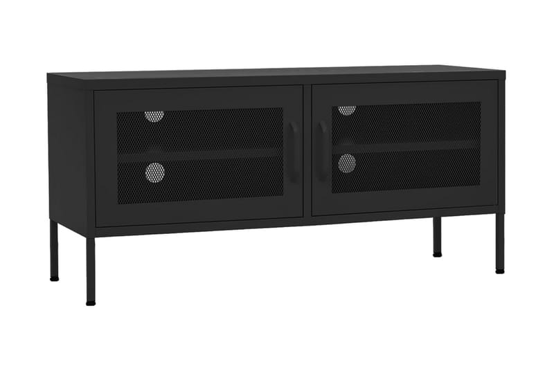Tv-bänk svart 105x35x50 cm stål - Svart - Möbler - Tv möbel & mediamöbel - TV bänk & mediabänk