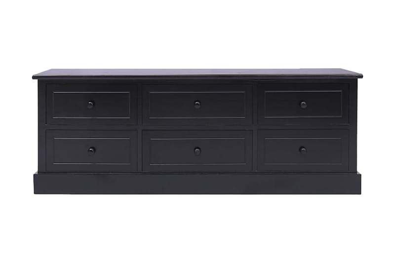 TV-bänk svart 108x30x40 cm massivt kejsarträ - Svart - Möbler - Tv möbel & mediamöbel - TV bänk & mediabänk