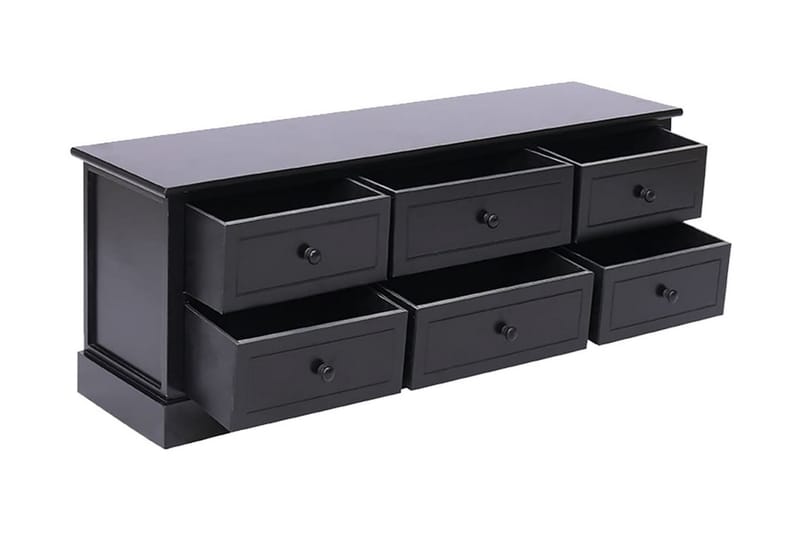 TV-b�änk svart 108x30x40 cm massivt kejsarträ - Svart - Möbler - Tv möbel & mediamöbel - TV bänk & mediabänk