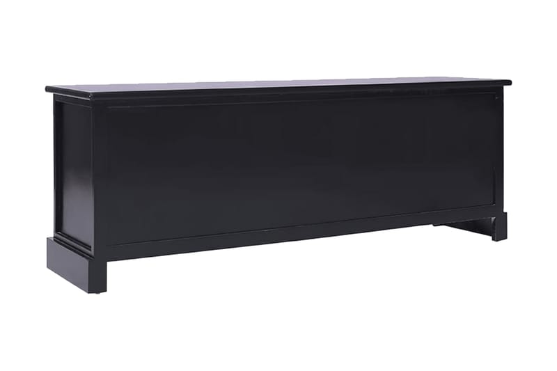 TV-bänk svart 108x30x40 cm massivt kejsarträ - Svart - TV bänk & mediabänk