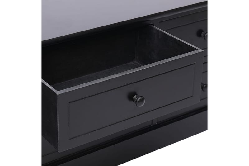 TV-bänk svart 108x30x40 cm massivt kejsarträ - Svart - Möbler - Tv möbel & mediamöbel - TV bänk & mediabänk