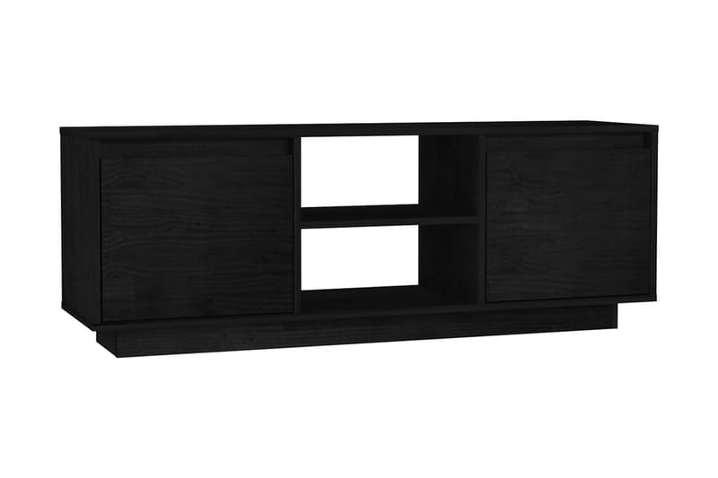 TV-bänk svart 110x30x40 cm massiv furu - Svart - TV bänk & mediabänk