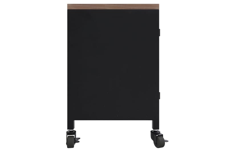 Tv-bänk svart 110x30x43 cm järn och massivt granträ - Svart - Möbler - Tv möbel & mediamöbel - TV bänk & mediabänk