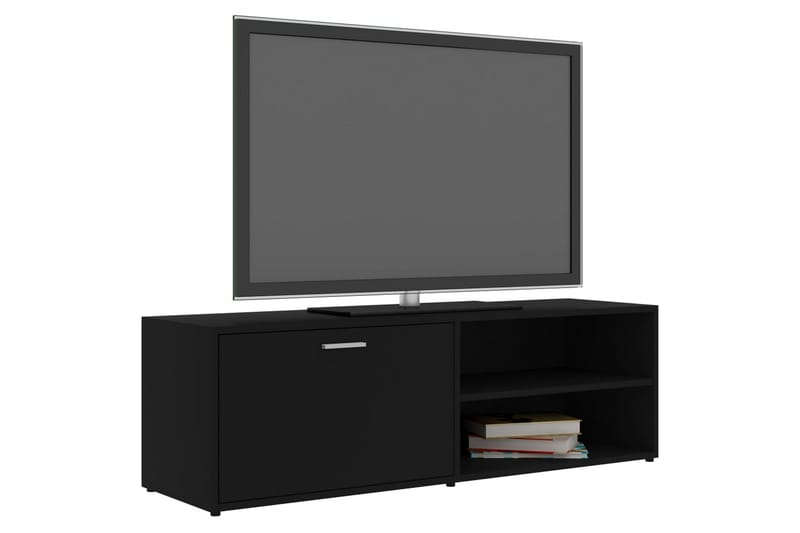 TV-bänk svart 120x34x37 cm spånskiva - Svart - Möbler - Tv möbel & mediamöbel - TV bänk & mediabänk