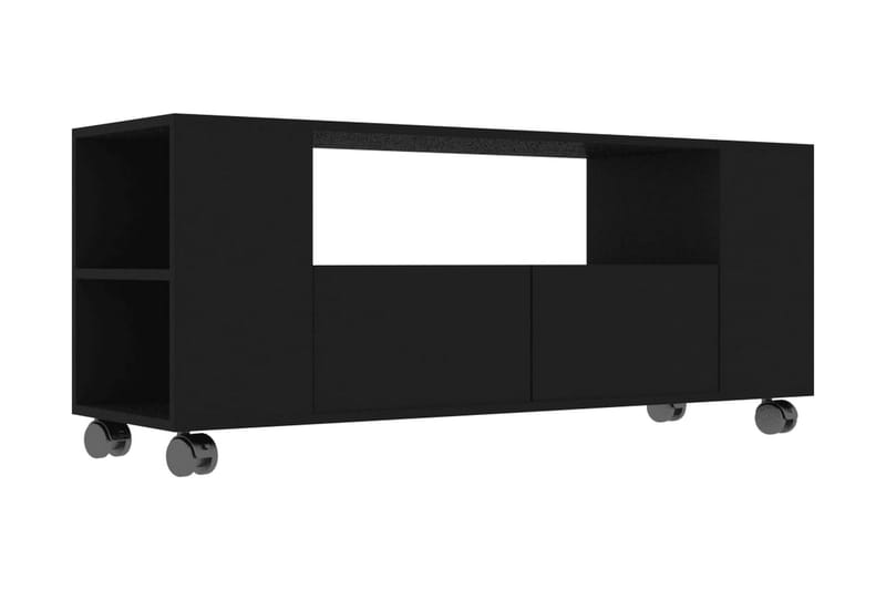 TV-bänk svart 120x35x43 cm spånskiva - Svart - TV bänk & mediabänk