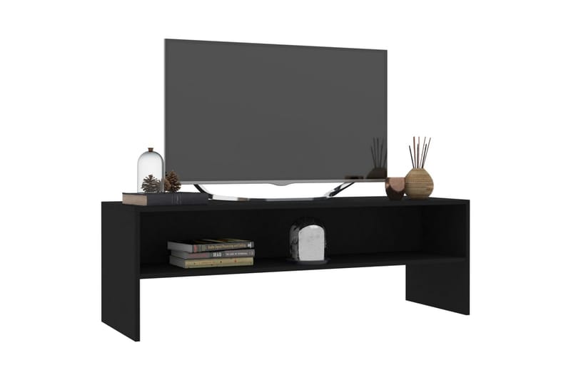 TV-bänk svart 120x40x40 cm spånskiva - Svart - Möbler - Tv möbel & mediamöbel - TV bänk & mediabänk