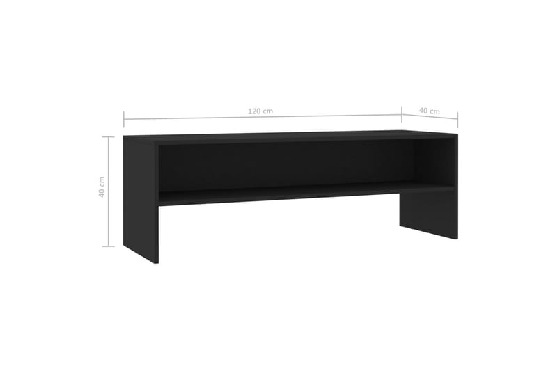 TV-bänk svart 120x40x40 cm spånskiva - Svart - Möbler - Tv möbel & mediamöbel - TV bänk & mediabänk