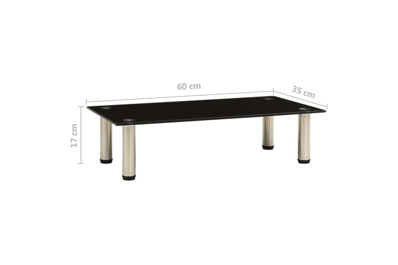 TV-bänk svart 60x35x17 cm härdat glas - Svart - Möbler - Tv möbel & mediamöbel - TV bänk & mediabänk