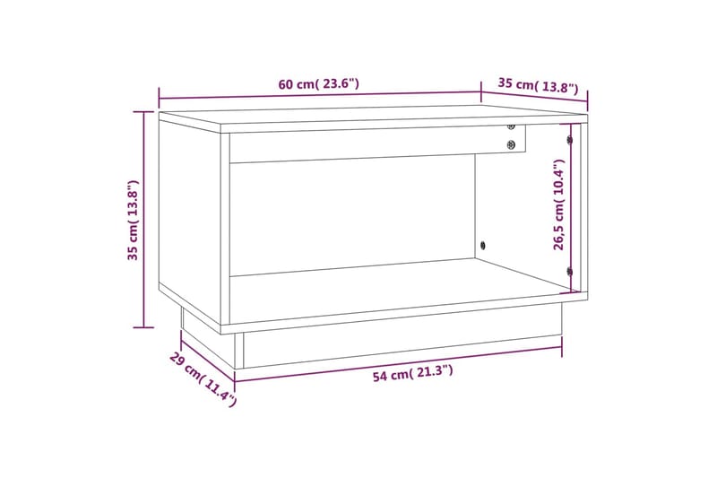 Tv-bänk svart 60x35x35 cm massiv furu - Svart - Möbler - Tv möbel & mediamöbel - TV bänk & mediabänk