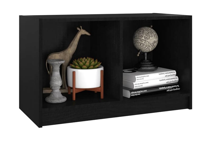 TV-bänk svart 70x33x42 cm massiv furu - Svart - Möbler - Tv möbel & mediamöbel - TV bänk & mediabänk