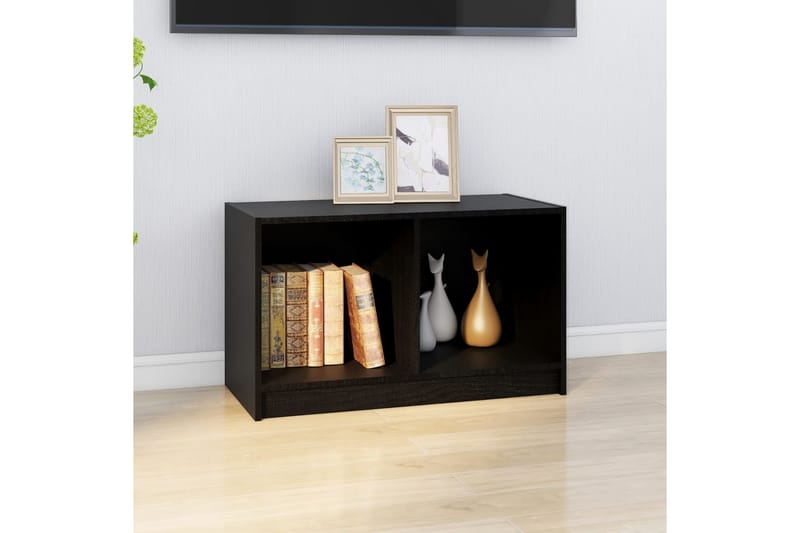 TV-bänk svart 70x33x42 cm massiv furu - Svart - Möbler - Tv möbel & mediamöbel - TV bänk & mediabänk