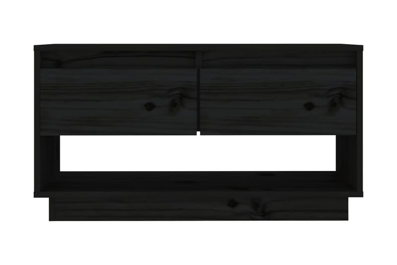 Tv-bänk svart 74x34x40 cm massiv furu - Svart - Möbler - Tv möbel & mediamöbel - TV bänk & mediabänk