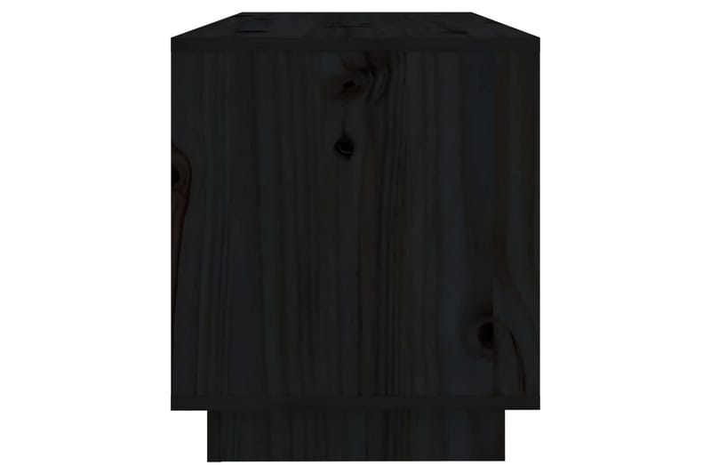 Tv-bänk svart 74x34x40 cm massiv furu - Svart - Möbler - Tv möbel & mediamöbel - TV bänk & mediabänk