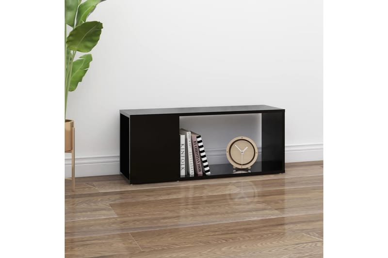 TV-bänk svart 80x24x32 cm spånskiva - Svart - Möbler - Tv möbel & mediamöbel - TV bänk & mediabänk