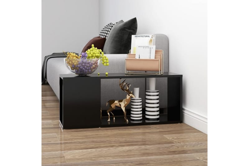 TV-bänk svart 80x24x32 cm spånskiva - Svart - Möbler - Tv möbel & mediamöbel - TV bänk & mediabänk