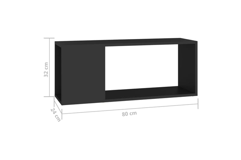 TV-bänk svart 80x24x32 cm spånskiva - Svart - Möbler - Tv möbel & mediamöbel - TV bänk & mediabänk
