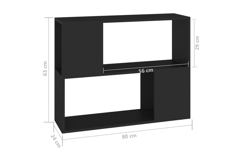 TV-bänk svart 80x24x63 cm spånskiva - Svart - TV bänk & mediabänk