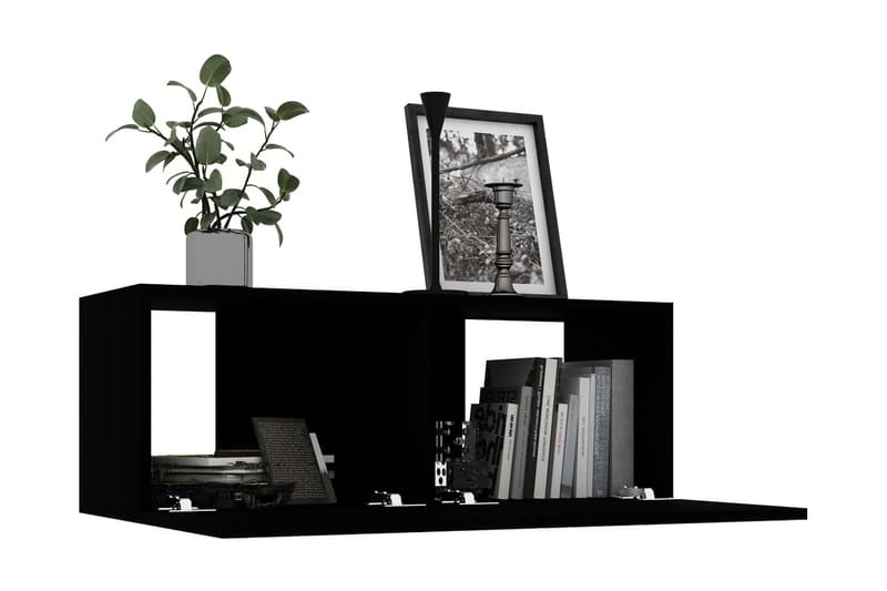TV-bänk svart 80x30x30 cm spånskiva - Svart - Möbler - Tv möbel & mediamöbel - TV bänk & mediabänk