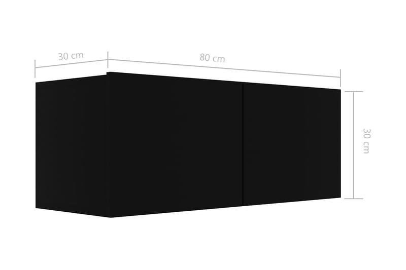 TV-bänk svart 80x30x30 cm spånskiva - Svart - Möbler - Tv möbel & mediamöbel - TV bänk & mediabänk