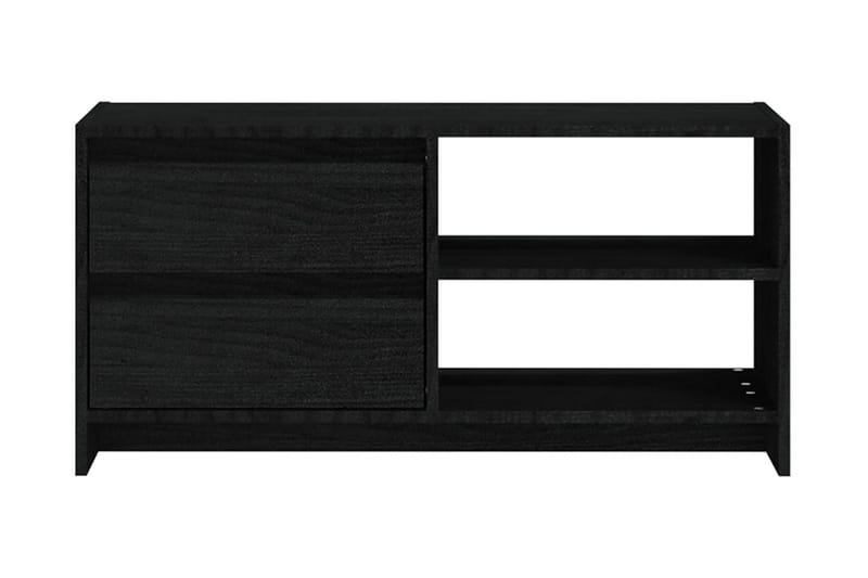 TV-bänk svart 80x31x39 cm massiv furu - Svart - Möbler - Tv möbel & mediamöbel - TV bänk & mediabänk