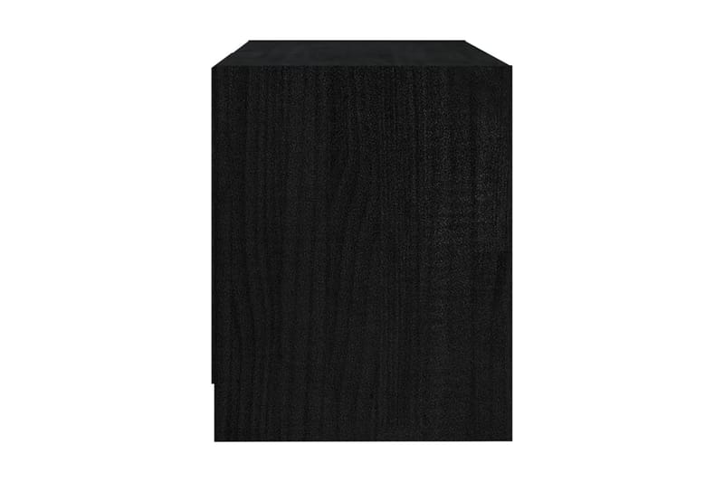 TV-bänk svart 80x31x39 cm massiv furu - Svart - Möbler - Tv möbel & mediamöbel - TV bänk & mediabänk