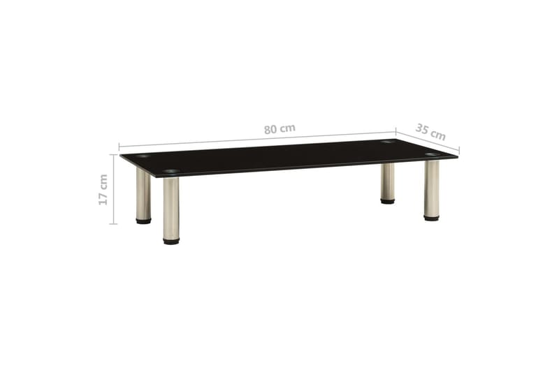 TV-bänk svart 80x35x17 cm härdat glas - Svart - Möbler - Tv möbel & mediamöbel - TV bänk & mediabänk