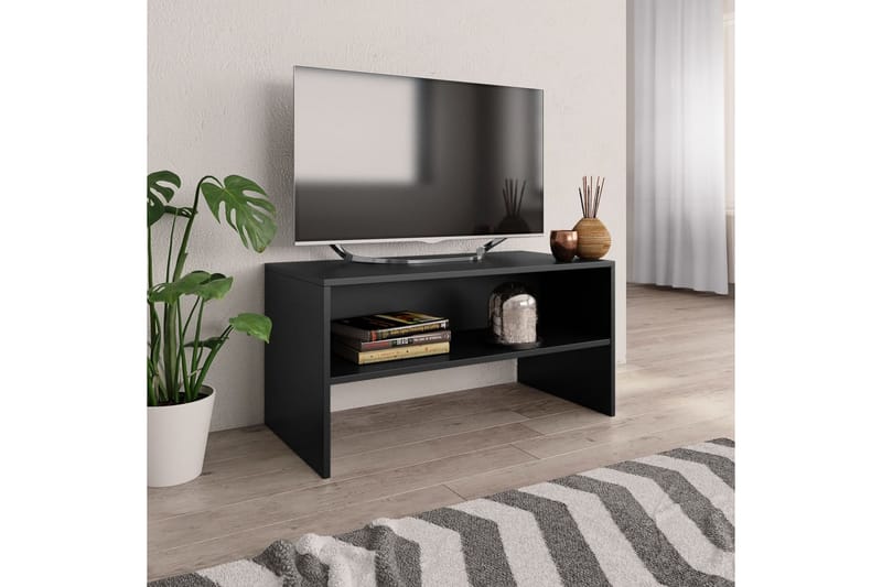 TV-bänk svart 80x40x40 cm spånskiva - Svart - Möbler - Tv möbel & mediamöbel - TV bänk & mediabänk