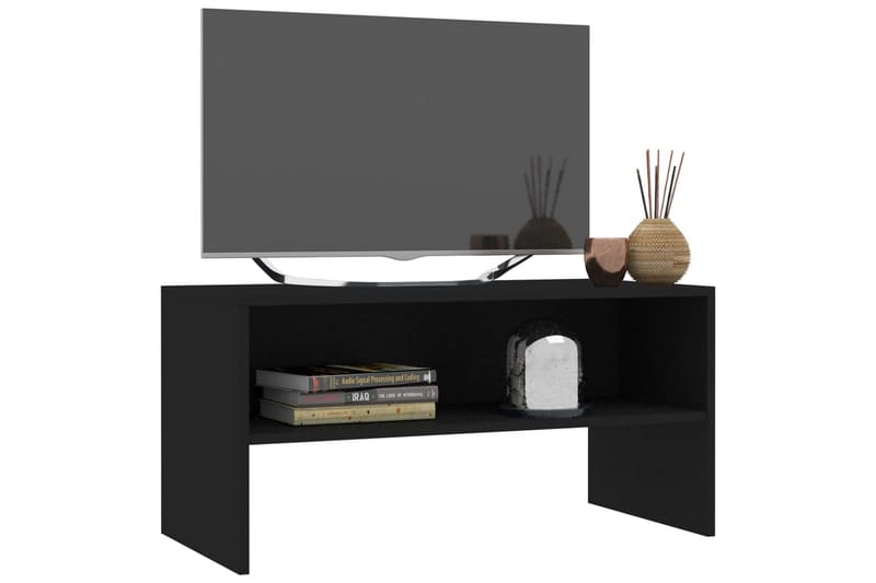 TV-bänk svart 80x40x40 cm spånskiva - Svart - Möbler - Tv möbel & mediamöbel - TV bänk & mediabänk