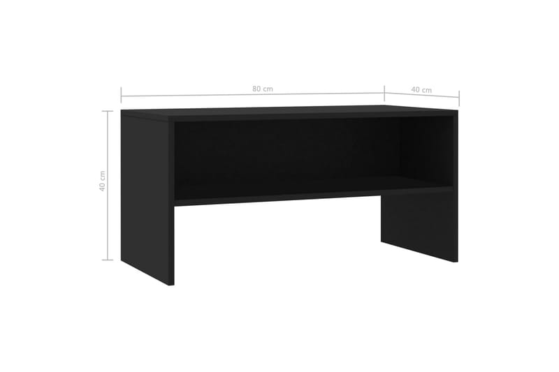 TV-bänk svart 80x40x40 cm spånskiva - Svart - Möbler - Tv möbel & mediamöbel - TV bänk & mediabänk