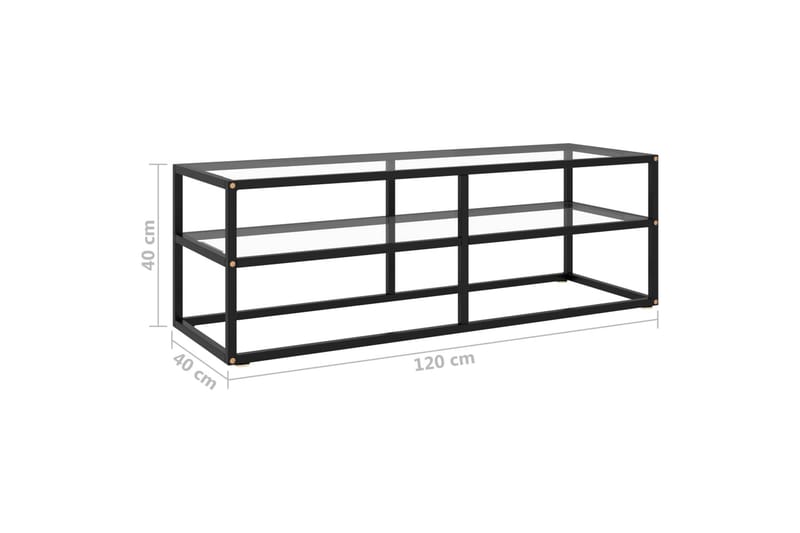 Tv-bänk svart med härdat glas 120x40x40 cm - Svart - Möbler - Tv möbel & mediamöbel - TV bänk & mediabänk