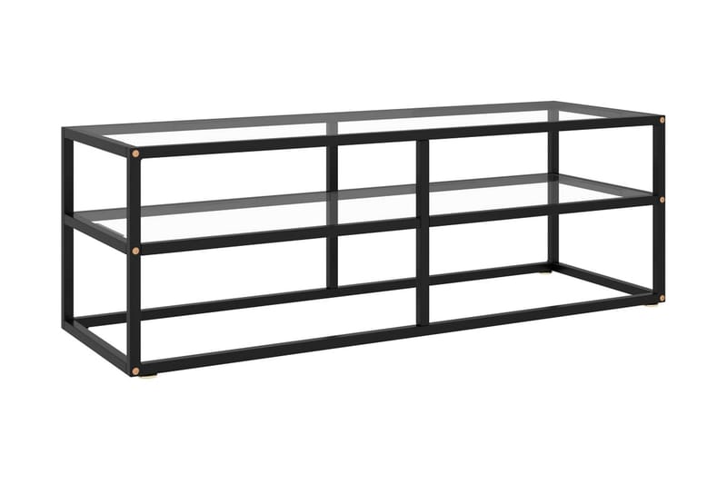 Tv-bänk svart med härdat glas 120x40x40 cm - Svart - Möbler - Tv möbel & mediamöbel - TV bänk & mediabänk