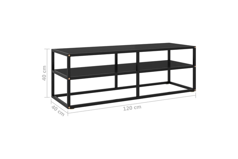 Tv-bänk svart med svart glas 120x40x40 cm - Svart - Möbler - Tv möbel & mediamöbel - TV bänk & mediabänk