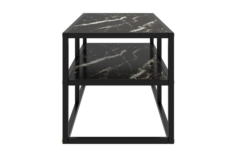 Tv-bänk svart med svart marmor glas 100x40x40 cm - Svart - Möbler - Tv möbel & mediamöbel - TV bänk & mediabänk