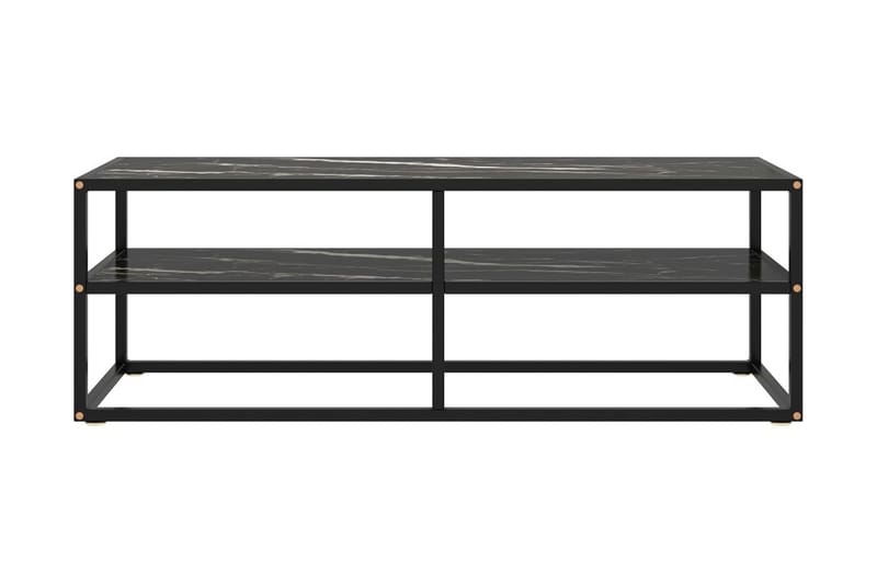 Tv-bänk svart med svart marmor glas 120x40x40 cm - Svart - Möbler - Tv möbel & mediamöbel - TV bänk & mediabänk