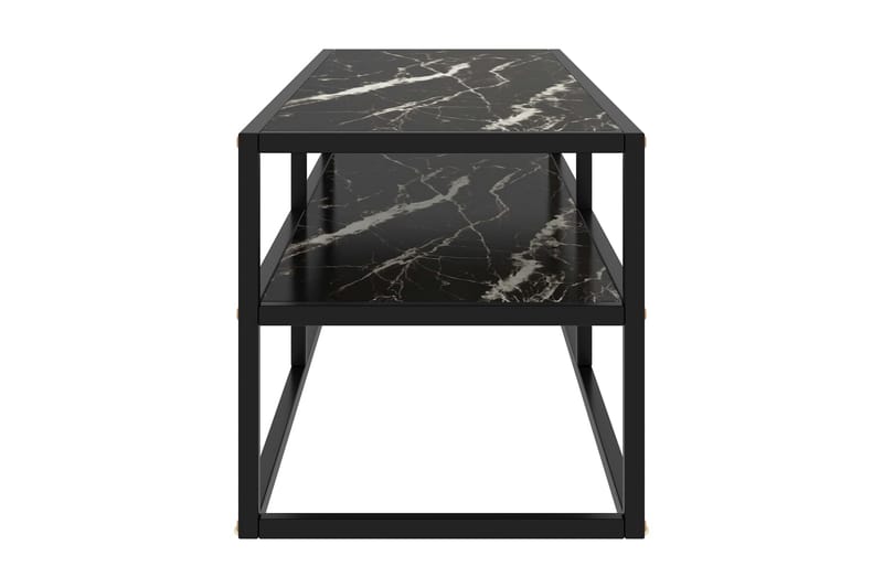 Tv-bänk svart med svart marmor glas 120x40x40 cm - Svart - Möbler - Tv möbel & mediamöbel - TV bänk & mediabänk