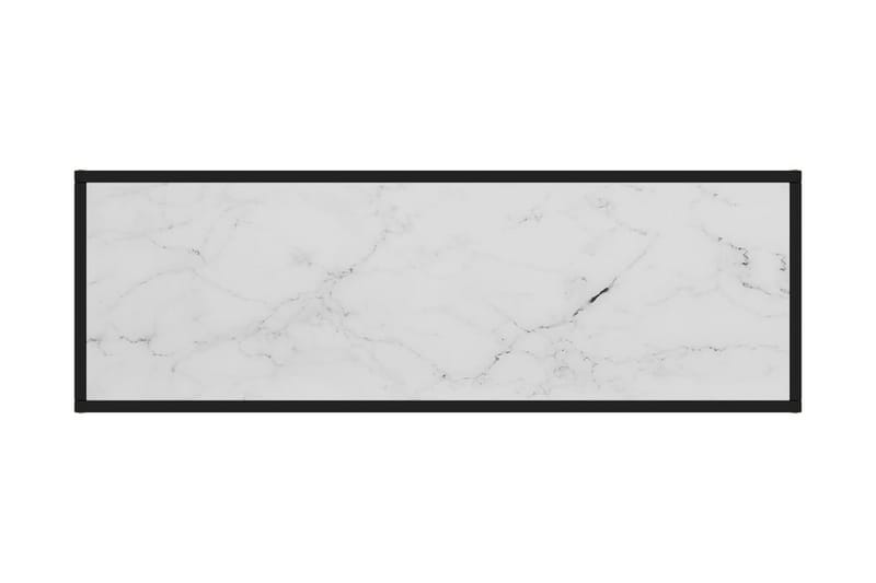 Tv-bänk svart med vit marmor glas 120x40x40 cm - Svart - Möbler - Tv möbel & mediamöbel - TV bänk & mediabänk