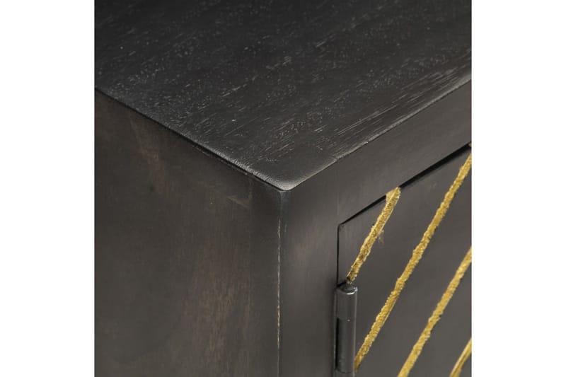 TV-bänk svart och guld 120x30x40 cm massivt mangoträ - Svart - Möbler - Tv möbel & mediamöbel - TV bänk & mediabänk