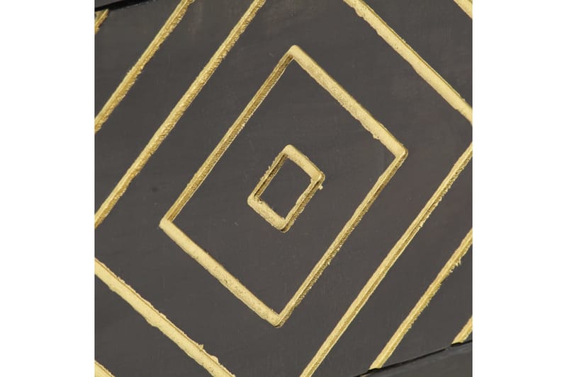 TV-bänk svart och guld 120x30x40 cm massivt mangoträ - Svart - Möbler - Tv möbel & mediamöbel - TV bänk & mediabänk