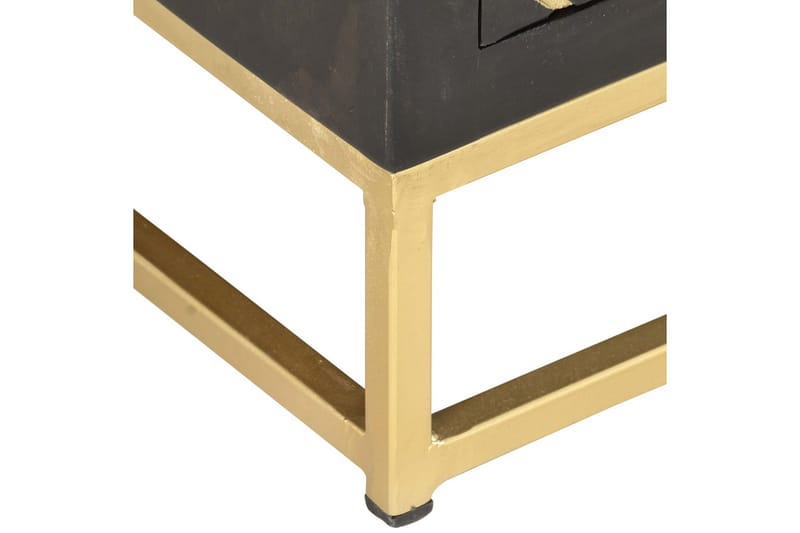 TV-bänk svart och guld 120x30x40 cm massivt mangoträ - Svart - Möbler - Tv möbel & mediamöbel - TV bänk & mediabänk