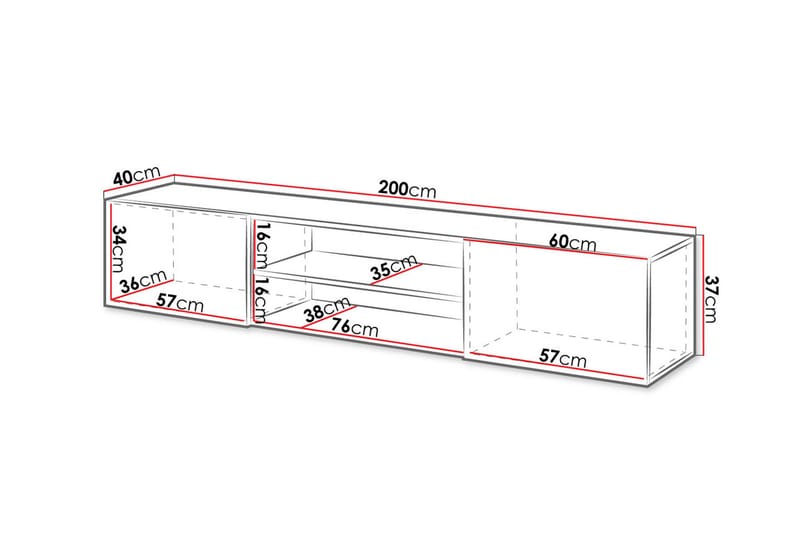 Tv-bänk - Svart - Möbler - Tv möbel & mediamöbel - TV bänk & mediabänk