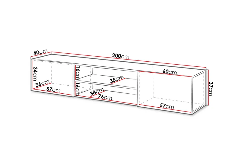 Tv-bänk - Svart - Möbler - Tv möbel & mediamöbel - TV bänk & mediabänk
