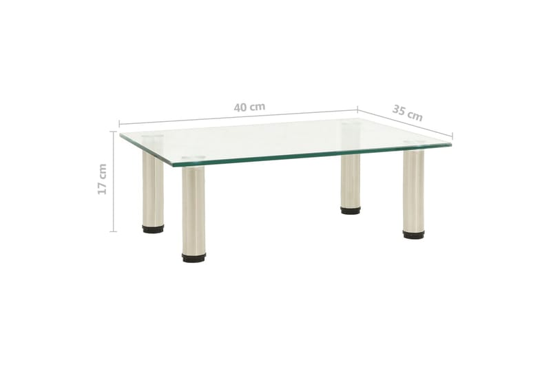 TV-bänk transparent 40x35x17 cm härdat glas - Transparent - Möbler - Tv möbel & mediamöbel - TV bänk & mediabänk